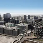 Skyline Panorama In Melbourne Cbd With Parking