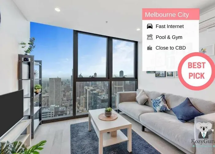 Kozyguru Melbourne City Eq Tower 1 Bedroom Apt With City Skyline View- Vme127