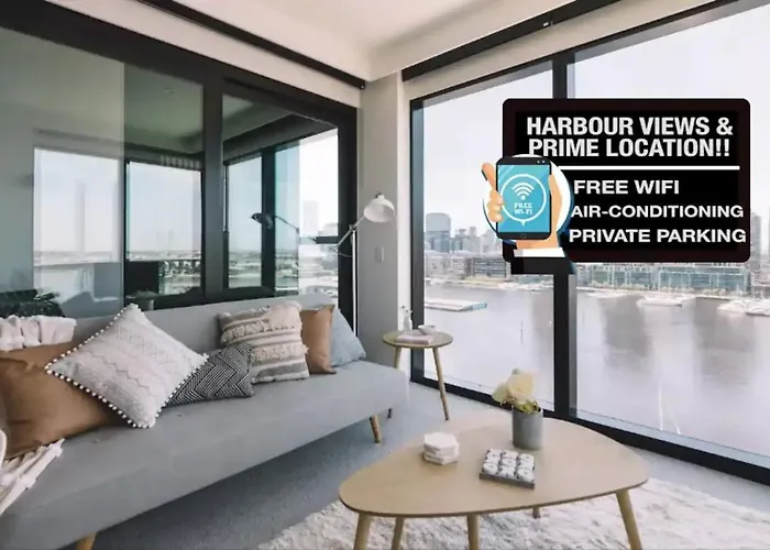 Premier Harbour View & Parking Near Marvel Stadium