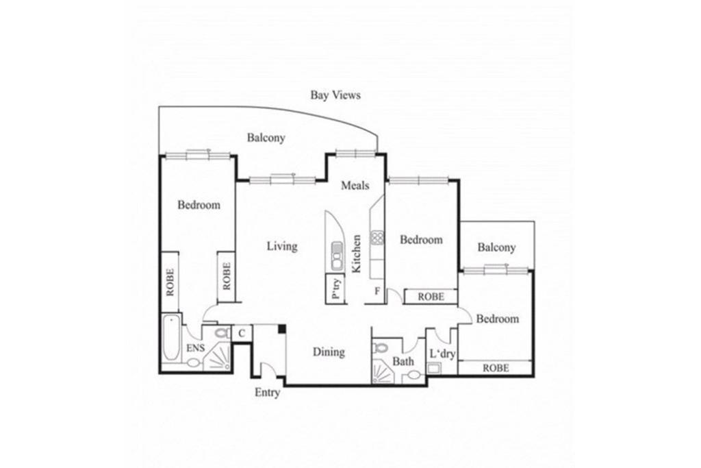 Amzing Ocean View Spacious Three Bedrooms Port Apartment Melbourne